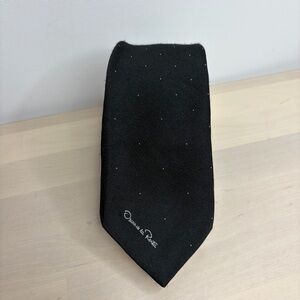 Oscar de la Renta Black Tie with White Dots